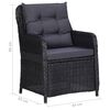 vidaXL 5-tlg. Garten-Essgruppe mit Kissen Poly Rattan Schwarz
