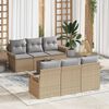 vidaXL Gartensofa-set mit Kissen 7 pcs Beige Poly-Rattan