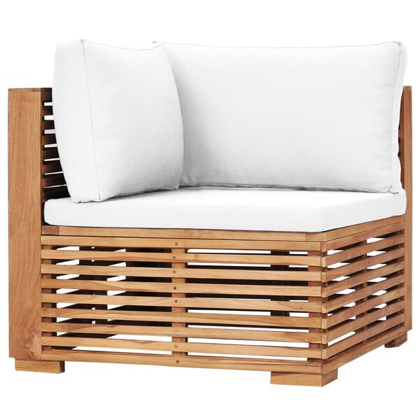 vidaXL 2-Sitzer-Gartensofa mit Kissen Massivholz Teak