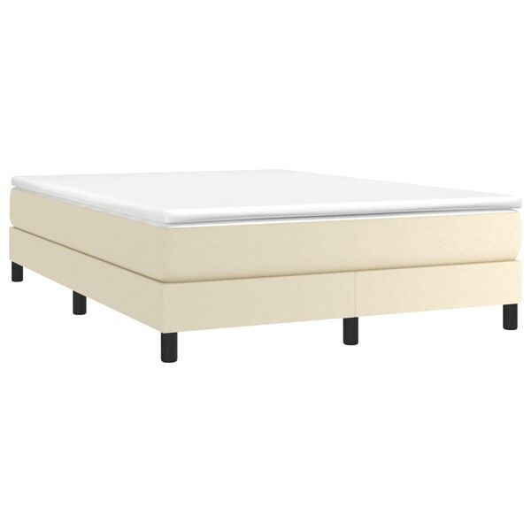vidaXL Boxspringbett mit Matratze Creme 140x190 cm Kunstleder