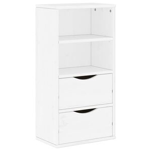 vidaXL Beistellschrank mit Schubladen ODDA Wei&szlig; Massivholz Kiefer
