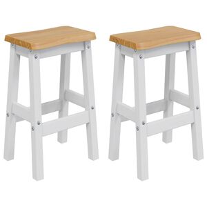 VidaXL Hoher Barhocker EKAI 2 pcs Wei&szlig; 40 x 29 x 63 cm