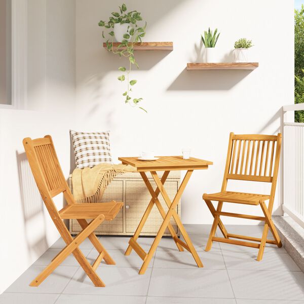 vidaXL Garten Bistro Set 3 pcs Braun Akazie Massivholz