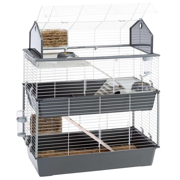 Ferplast Kaninchenk&auml;fig Barn 100 Double 95x57x121 cm Grau