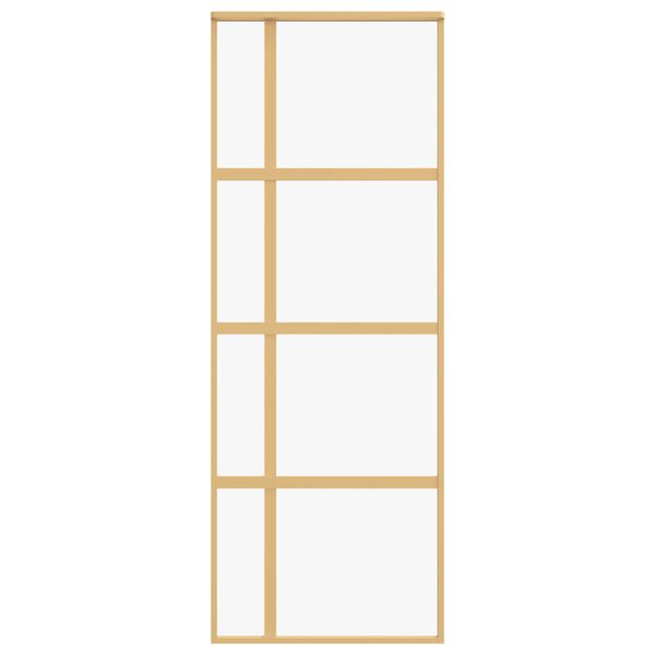 vidaXL Schiebetür Golden 76x205 cm ESG-Klarglas und Aluminium