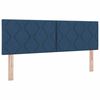vidaXL Boxspringbett mit Matratze mit Kopfteil Blau 140 x 200 cm Stoff