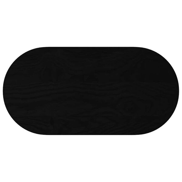 vidaXL Tischplatte Dunkelbraun 80x40x4 cm Massivholz Eiche Oval