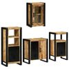 vidaXL Badezimmermöbel Set Wandmontiert 4 pcs Braun Massivholz Mango