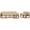 vidaXL Outdoor-Sofagarnitur 7 Stk. Natur und Beige