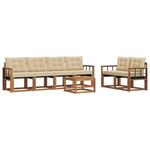 vidaXL Outdoor-Sofagarnitur 7 stk. Natur und Beige