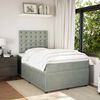 vidaXL Boxspringbett mit Matratze Hellgrau 120x190 cm Samt