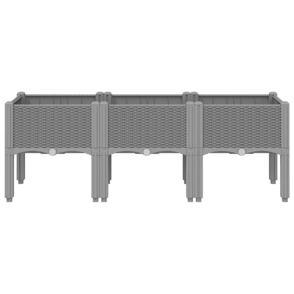 vidaXL Pflanzkasten mit Beinen Hellgrau 120x40x42 cm PP