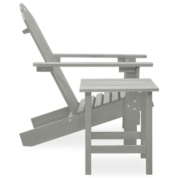 vidaXL Adirondack-Gartenstuhl mit Tisch Massivholz Tanne Grau