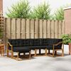 vidaXL Outdoor-Sofagarnitur mit Kissen 6 pcs Nat&uuml;rlich und Schwarz