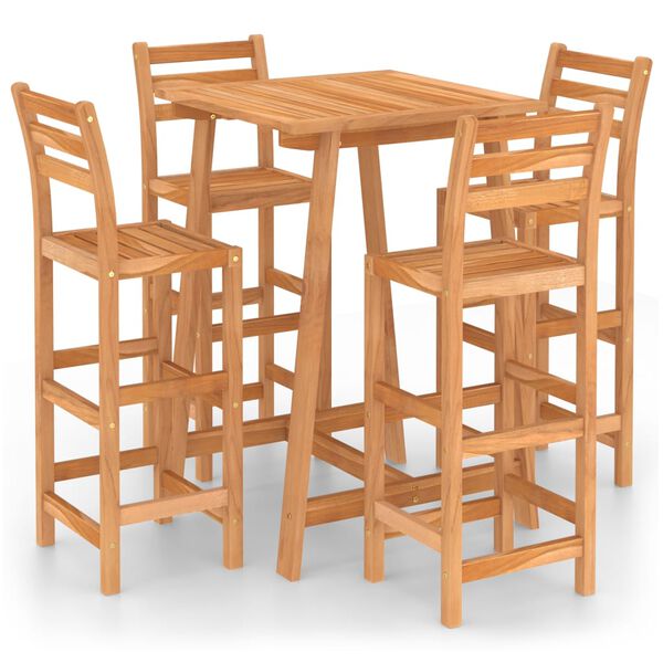 vidaXL 5-tlg. Gartenbar-Set Massivholz Akazie