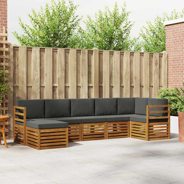 vidaXL Sofagarnituren 7 pcs Natur und Anthrazit Massivholz Akazie