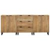 vidaXL 3-tlg. Sideboards Braun 60x33x75 cm Massivholz Mango