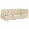 vidaXL Eckbettgestell mit Matratze Creme 100 x 200 cm Stoff