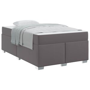 vidaXL Bettrahmen mit Matratze Grau 120 x 200 cm Stoff