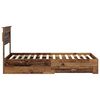 vidaXL Bettrahmen mit Kopfteil Altholz 90 x 190 cm Holzwerkstoff