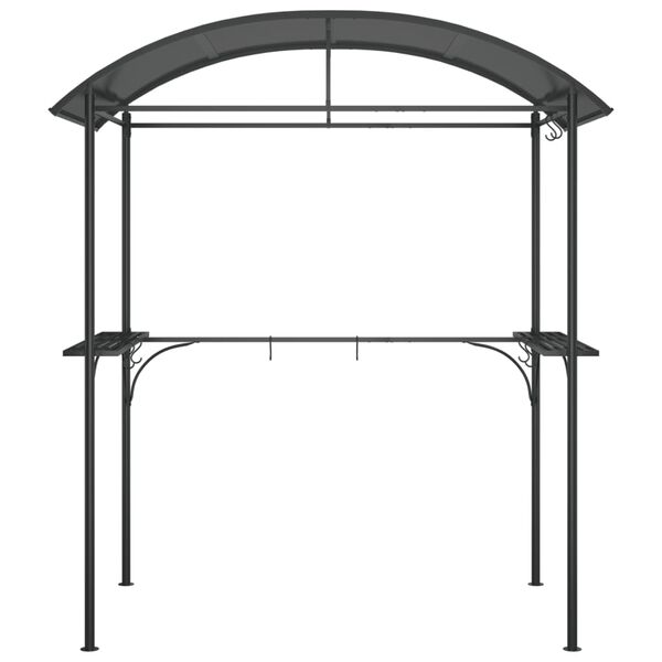 vidaXL Grillpavillon mit Seitenregalen Anthrazit 220x115x230 cm Stahl