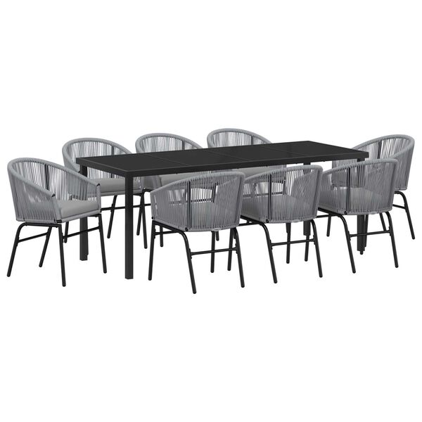 vidaXL Garten Essgruppe 9 pcs Anthrazit Pulverbeschichteter Stahl
