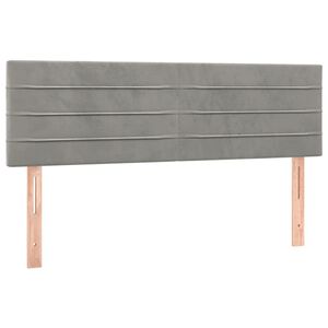 vidaXL Kopfteile 2 Stk. Hellgrau 72x5x78/88 cm Samt
