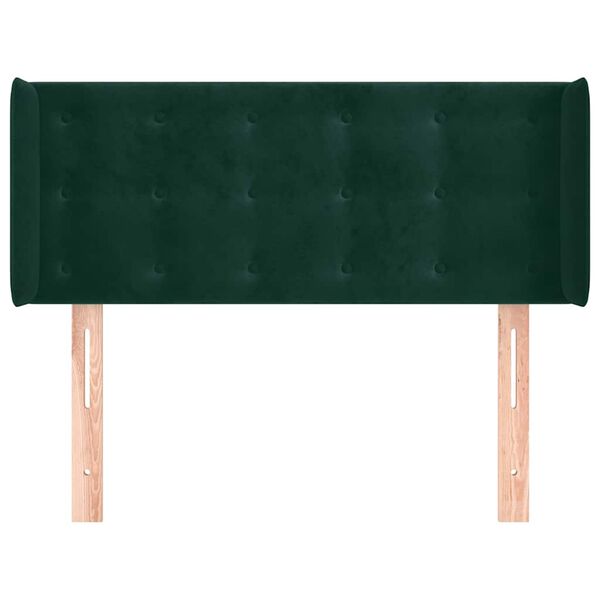 vidaXL Kopfteil mit Ohren Dunkelgr&uuml;n 103x16x78/88 cm Samt