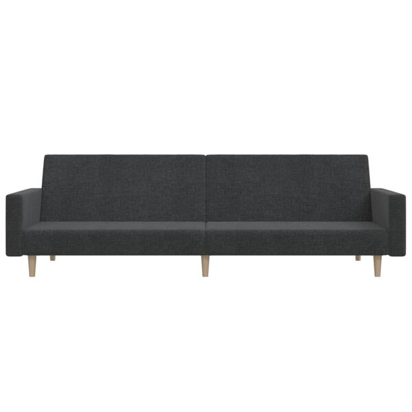 vidaXL Schlafsofa 2-Sitzer Dunkelgrau Stoff
