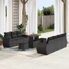 vidaXL Gartensofa-set mit Kissen 10 pcs Schwarz Poly-Rattan
