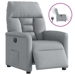 vidaXL Relaxsessel Elektrisch Hellgrau Stoff