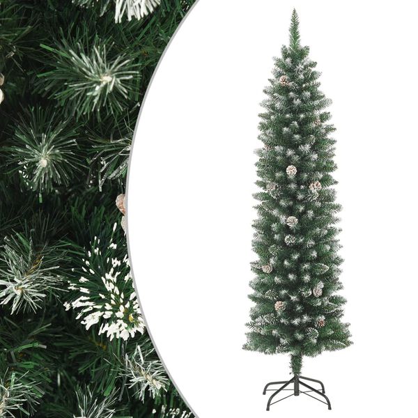 vidaXL K&uuml;nstlicher Weihnachtsbaum mit St&auml;nder Schlank 240 cm PVC