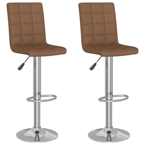 vidaXL Barhocker 2 Stk. Braun Stoff