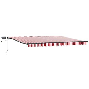 vidaXL Ausziehbare Markise Rot und Wei&szlig; 400 x 350 cm