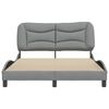 vidaXL Bettgestell ohne Matratze "Hvar" Hellgrau 140x190 cm Stoff