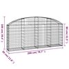 vidaXL Gabione mit Hochbogen 200x30x80/100 cm Verzinktes Eisen