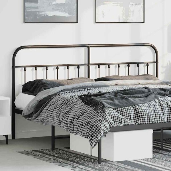 vidaXL Ersatz-Kopfteil Metall Schwarz 180 cm