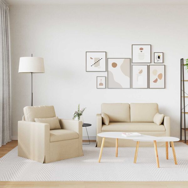 vidaXL Sofa 2 pcs Creme