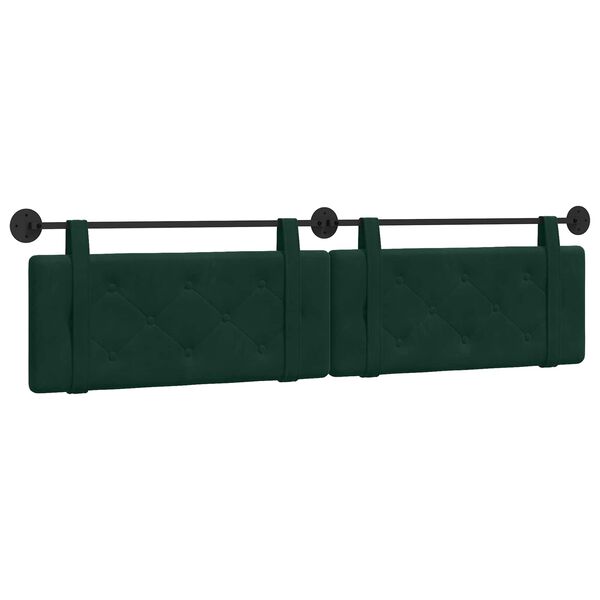 vidaXL H&auml;ngevorderseite Wandmontiert Dunkelgr&uuml;n 210 x 55 x 5 cm Samt