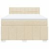 vidaXL Boxspringbett mit Matratze Creme 140x200 cm Stoff