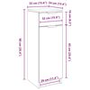 vidaXL Badezimmerschrank mit T&uuml;r Schwarz Eichen-Optik 32 x 34 x 90 cm