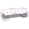 vidaXL 6-tlg. Garten-Sofagarnitur mit Kissen Hellgrau Poly Rattan
