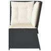 vidaXL Garten-Ecksofa mit Kissen Schwarz Poly Rattan