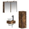 vidaXL Badezimmerschrank-Set 3 stk. Ger&auml;ucherte Eiche