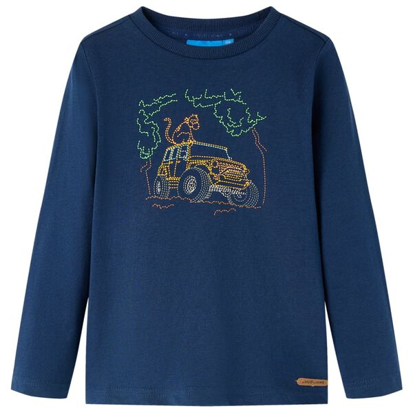 Kinder-Langarmshirt Marineblau 128