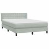 vidaXL Boxspringbett mit Matratze Hellgrau 160x210 cm Samt