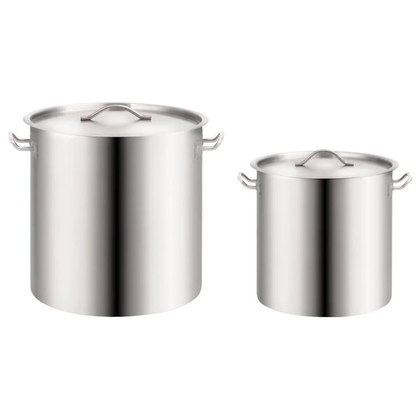 vidaXL 2-tlg. Kochtopf-Set 98/50 L Edelstahl