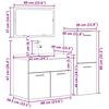 vidaXL 4-tlg. Badm&ouml;bel-Set Betongrau Holzwerkstoff