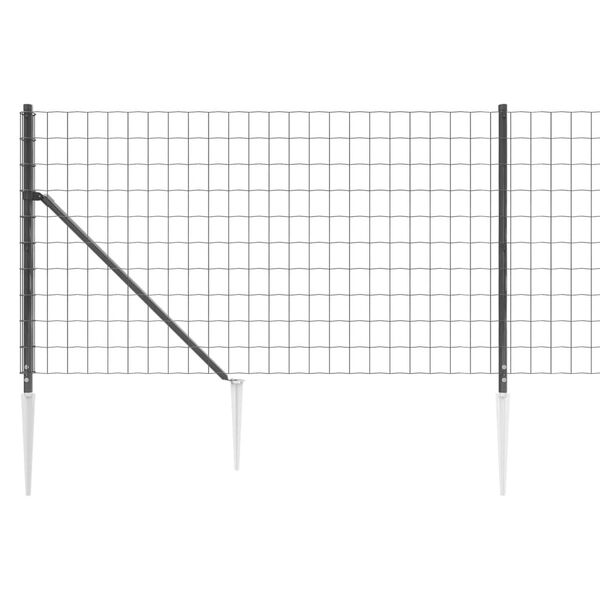 vidaXL Maschendrahtzaun mit Bodenh&uuml;lsen Anthrazit 1,1x10 m