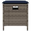 vidaXL 5-tlg. Garten-Essgruppe mit Kissen Grau Poly Rattan